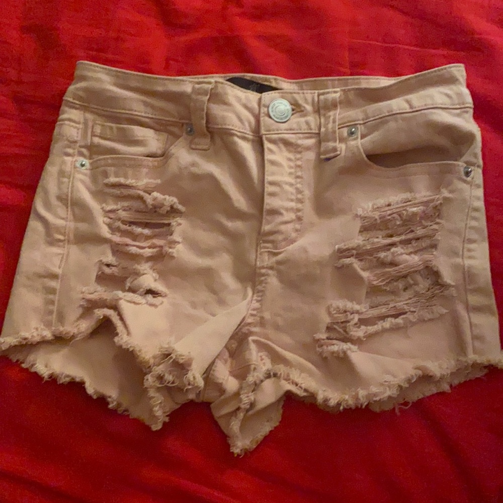 Pale Pink Shorts , Size S , Ripped